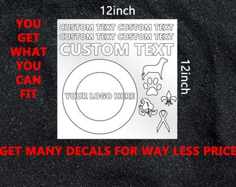 Custom 12"x12" Decal Sheet: Business Logo, Name, Monogram