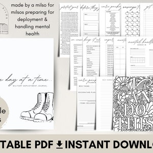 INSTANT DIGITAL DOWNLOAD | Army Military Deployment Journal - Mental Health Tracker