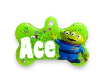 Placa de identificación de resina de Toy Story personalizada, placa de identificación de resina, diseña tu propia placa de identificación, placa de identificación personalizada para mascotas, regalo para cachorros, placa de identificación hecha a mano, placa de identificación hecha a mano