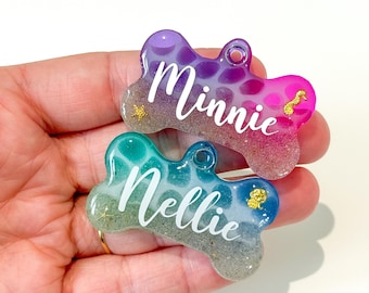 Custom Beach Resin Dog Tag, Design Your Own Dog Tag, Custom Pet ID tag, Puppy gift, Handmade pet tag, Handmade Beach Dog Tag