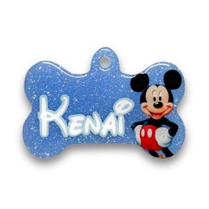 Custom Resin Dog Tag: Glitter Pet ID, Handmade Puppy Gift