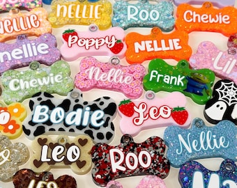 Custom Resin Dog Tag, Resin Dog tag, Design Your Own Dog Tag, Custom Pet ID tag, Puppy gift, Handmade pet tag, Handmade Dog Tag