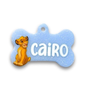 Simba Dog Tag, Resin Dog Tag, Custom Pet ID Tag, Puppy Gift, Handmade Pet Tag, Personalised Dog Tag, Cat Tag, Glitter Dog Tag