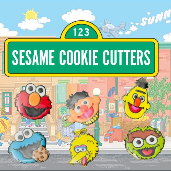 Sesame Street Cookie Cutters Bundle (Elmo, Big Bird, Ernie, Bert, Cookie Monster, Oscar)