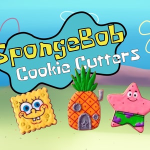 May include: SpongeBob SquarePants cookie cutters. The set includes SpongeBob, Patrick Star, and the pineapple house.