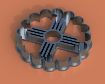 Zia Cookie Cutter (Scalloped, Round, New Mexico) 3D Printed PLA