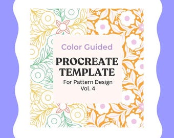 Procreate Seamless Pattern Template, Digital Design Tool (PDF Guide)