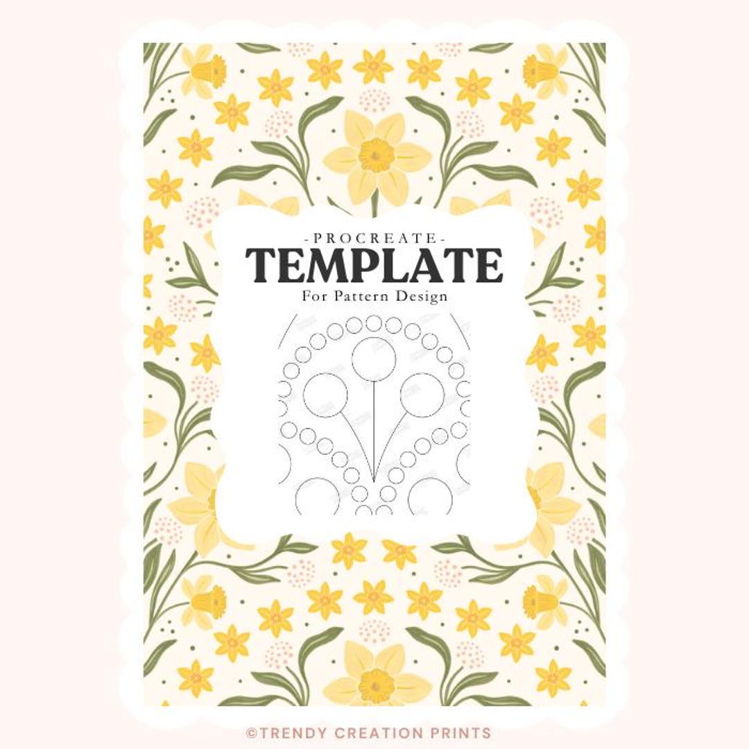Scallop Procreate Seamless Pattern Template, Digital Design Tool (PDF ...