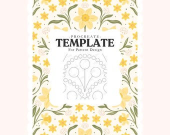 Scallop Procreate Seamless Pattern Template, Digital Design Tool (PDF Guide)