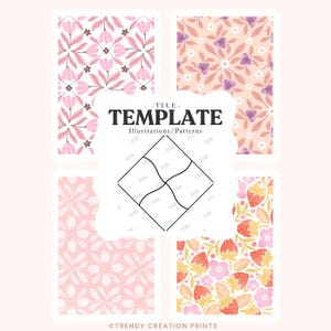 Procreate Seamless Pattern Template, Digital Design Tool (PDF Guide)