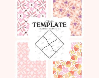 Plantilla de patrón sin costuras para Procreate, herramienta de diseño digital (guía en PDF)