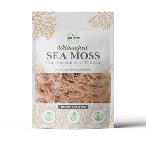 4 oz Wildcrafted St.Lucian Grade A Sea Moss - 100% Authentic - Sourced from the Pristine Waters of St.Lucia