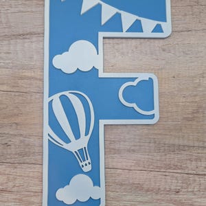 Personalized Hot Air Balloon Letter: Laser Cut Wood Name