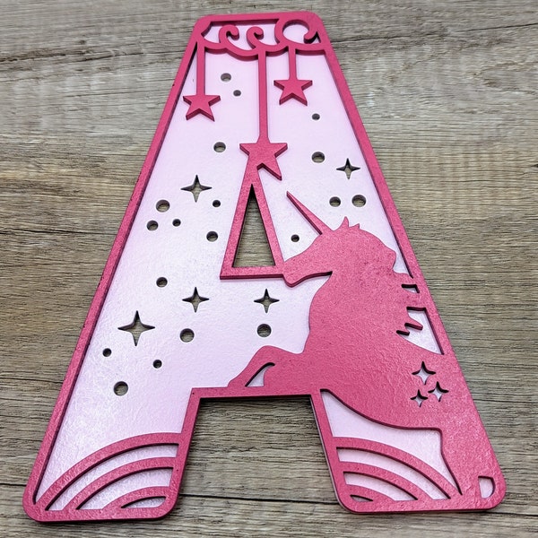 Personalized unicorn name letters, unicorn letters, unicorn name, gifts for kids, laser cut name