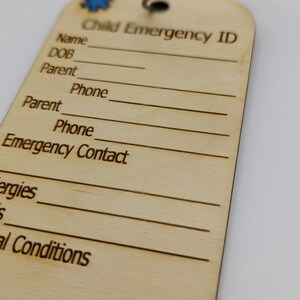 Car Seat Emergency Tag, Emergency ID Tag, Emergency Information for ...