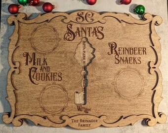 Personalized Cookies for Santa, Santa cookie tray, Christmas cookie tray, Santa plate, milk and cookies, Santa tray, Santa’s key