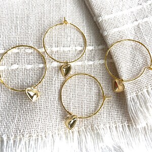 Valentine&#39;s wine glass charms - Hearts, Love