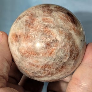 Sunstone + Moonstone Sphere ~ Peach Moonstone Sphere ~ Flashy Sunstone Moonstone Sphere