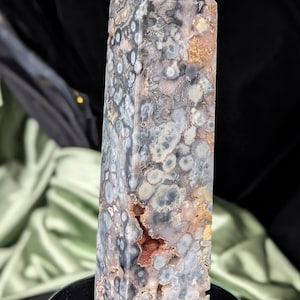 Ocean Jasper Tower ~ Pink Druzy Ocean Jasper Crystal Obelisk