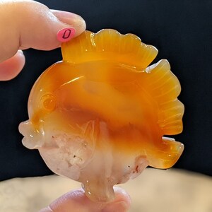 Figurine de poisson en agate fleur ~ Statue de poisson en cristal ~ Décoration nautique ~ Agate de Madagascar