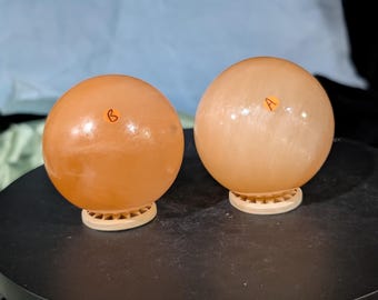Natural Orange Selenite Crystal Sphere ~ Crystal Ball ~ Grounding Crystal Orb ~ Satin Spar