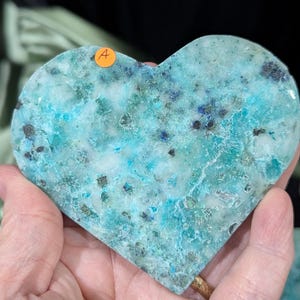 Phoenix Stone Heart ~ Fynchenite Palm ~ Fynchenite Heart ~ Hand Carved Crystal Heart ~ Phoenix Stone Palm Stone ~ Calming Crystal