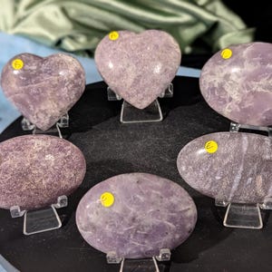 Lepidolite Heart ~ Lepidolite Crystal Palm ~ Purple Crystal Heart ~ Lepidolite Palm Stone