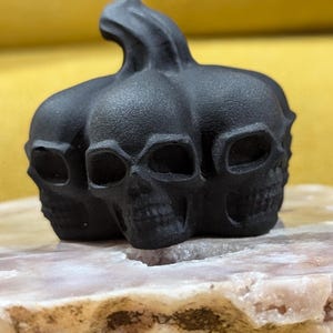 Obsidian Skull Pumpkin ~ Spooky Halloween Pumpkin Carving ~ Halloween Crystal