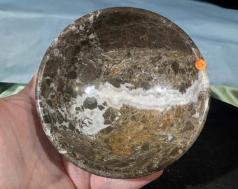 4" Carved Natural Zebra Jasper Bowl ~ Crystal Bowl ~ Smudge Bowl ~ Offering Bowl ~ Stone Bowl