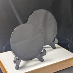 Polished Obsidian Scrying Mirror ~ Natural Obsidian Mirror ~ Hand Carved Obsidian Mirror