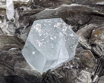Aquamarine Specimen ~ Aquamarine with Muscovite Specimen ~ Rough Aquamarine ~ Raw Aquamarine Crystal ~ Aquamarine in Matrix