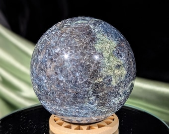 Rare Ruby Fuchsite in Kyanite Sphere ~ UV Reactive ~ Crystal Ball ~ Ruby Fuchsite Orb