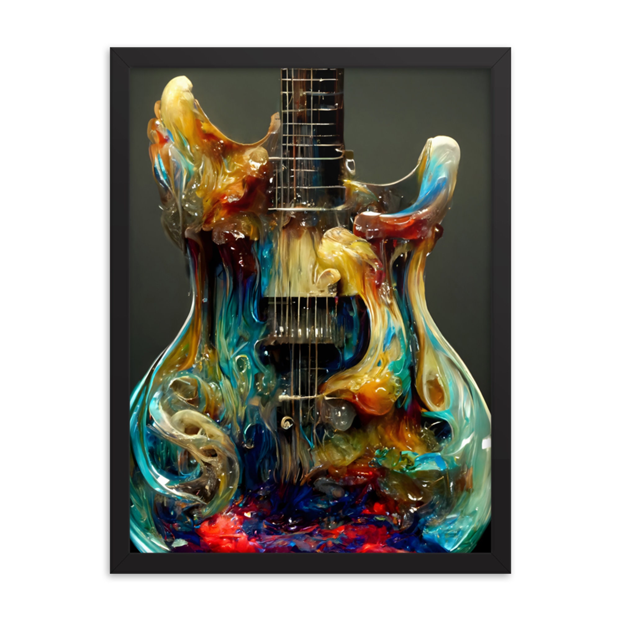 Electric Fluid Guitar Wall Art for Wall Decore Vintage Guitar Etsy