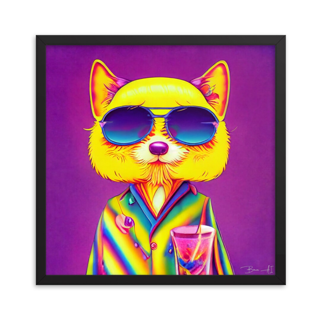 Funny Cat Wall Art Beautiful Wall Art Hanging Colorful Modern Design for Home Decor Etsy