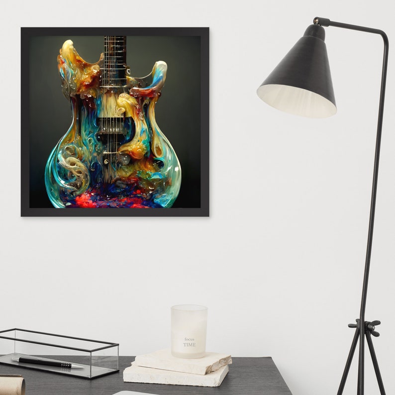 Electric Fluid Guitar Wall Art for Wall Decore Vintage Guitar Etsy