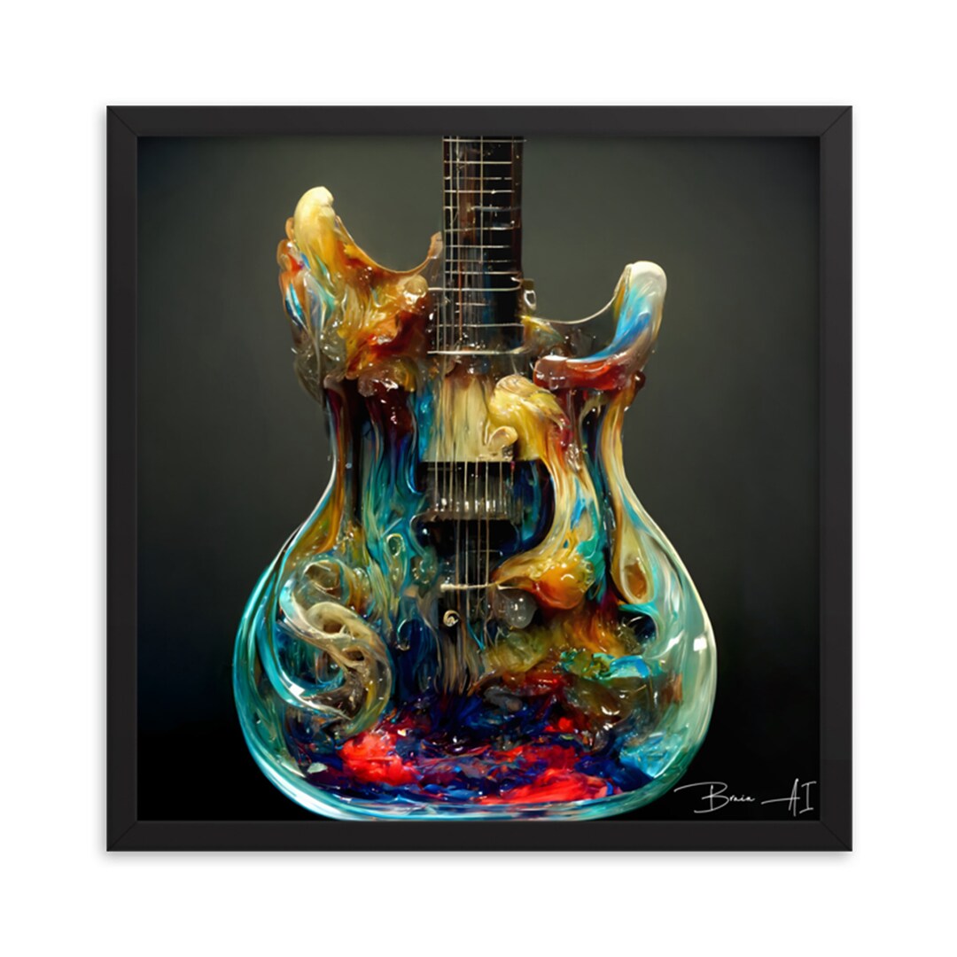 Electric Fluid Guitar Wall Art for Wall Decore, Vintage Guitar Lover