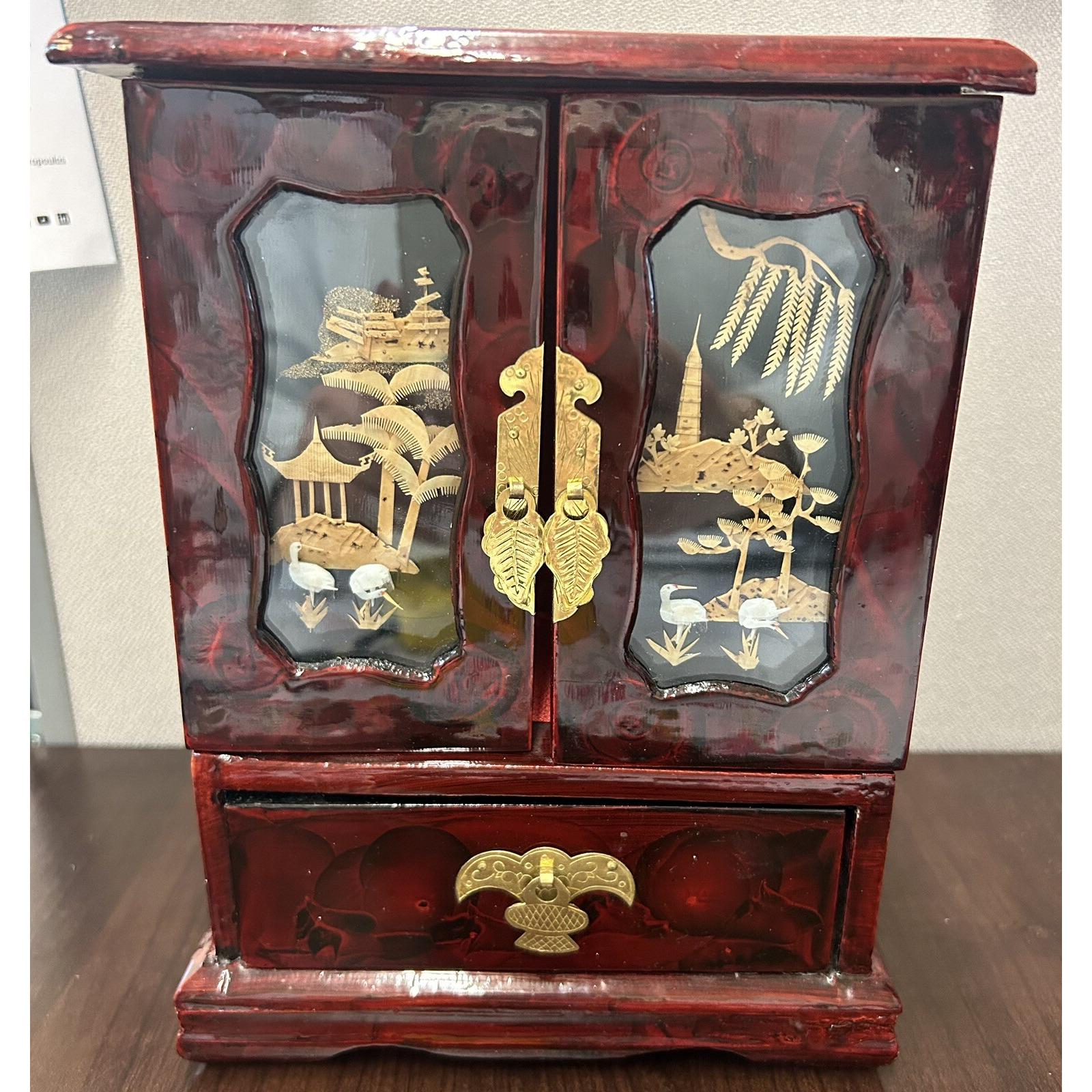 置物 Asian. And. Jewelly Tachiuwa Retro Chinese Wooden Jewelry Box Organizer with