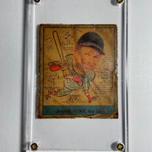 James "Jimmy" (Jimmie) Emory Foxx - tarjeta de béisbol - apodado "Double X" "The Beast", retiró la segunda mayor cantidad de jonrones, solo detrás de Babe Ruth