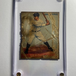 Lou Gehrig - blue front - baseball card