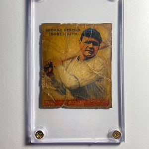 Babe Ruth - fronte giallo - figurina di baseball