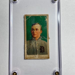 Ty Cobb - Tyrus Raymond Cobb -baseball card - RARE green front - nicknamed &quot;The Georgia Peach&quot; MLB baseball card - legend -baseball history