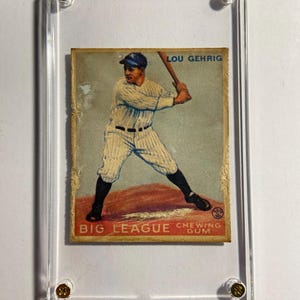 Carta da baseball di Henry Louis Gehrig Jr. (Heinrich Ludwig Gehrig Jr.) - "il cavallo di ferro" - Discorso "L'uomo più fortunato sulla faccia della Terra" - MLB