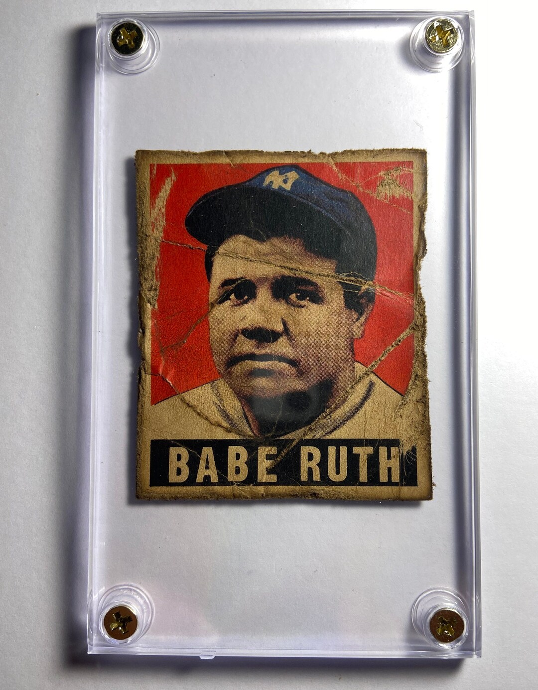 Babe Ruth Baseball Card Red Front - Etsy