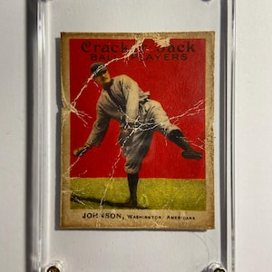 Walter Perry Johnson - baseball card -nicknamed &quot;Barney&quot; and &quot;the Big Train&quot; - pitcher for the Washington Senators for 21 years