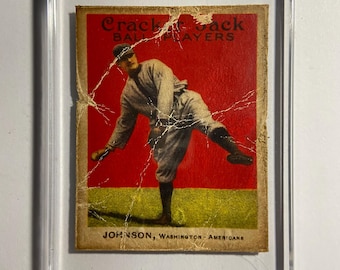 Walter Perry Johnson - tarjeta de béisbol - apodado "Barney" y "el Gran Tren" - lanzador de los Senadores de Washington durante 21 años