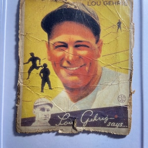 Lou Gehrig baseball card