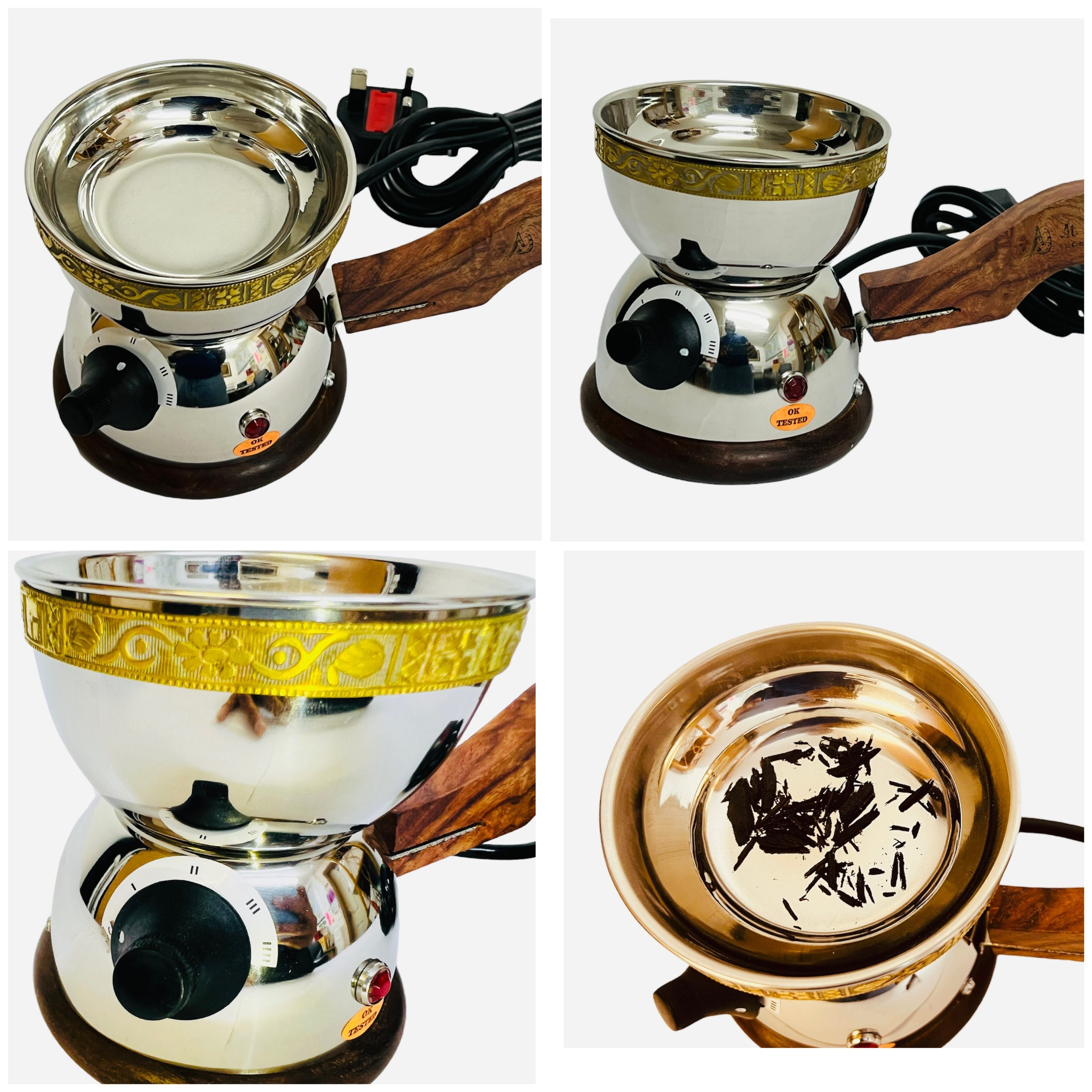 Electric Jumbo Cup Incense Burner Automatic ON/OFF Thermostat