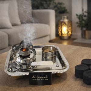 Arabian Incense Coal Diffuser Bakhoor Oud Burner (Stainless Steel Square)