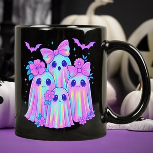 Halloween Becher, süße Geister, gruseliges Geschenk, Halloween-Dekor, Geschenk für Kinder, Pastellgeister Kaffeetasse