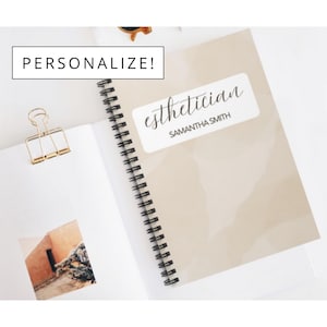 Custom Esthetician Gift, Esthetician Notebook, Gift For Skincare Specialist, Esthetician Grad Gift, Minimalist Grad Gift Ideas Beauty School